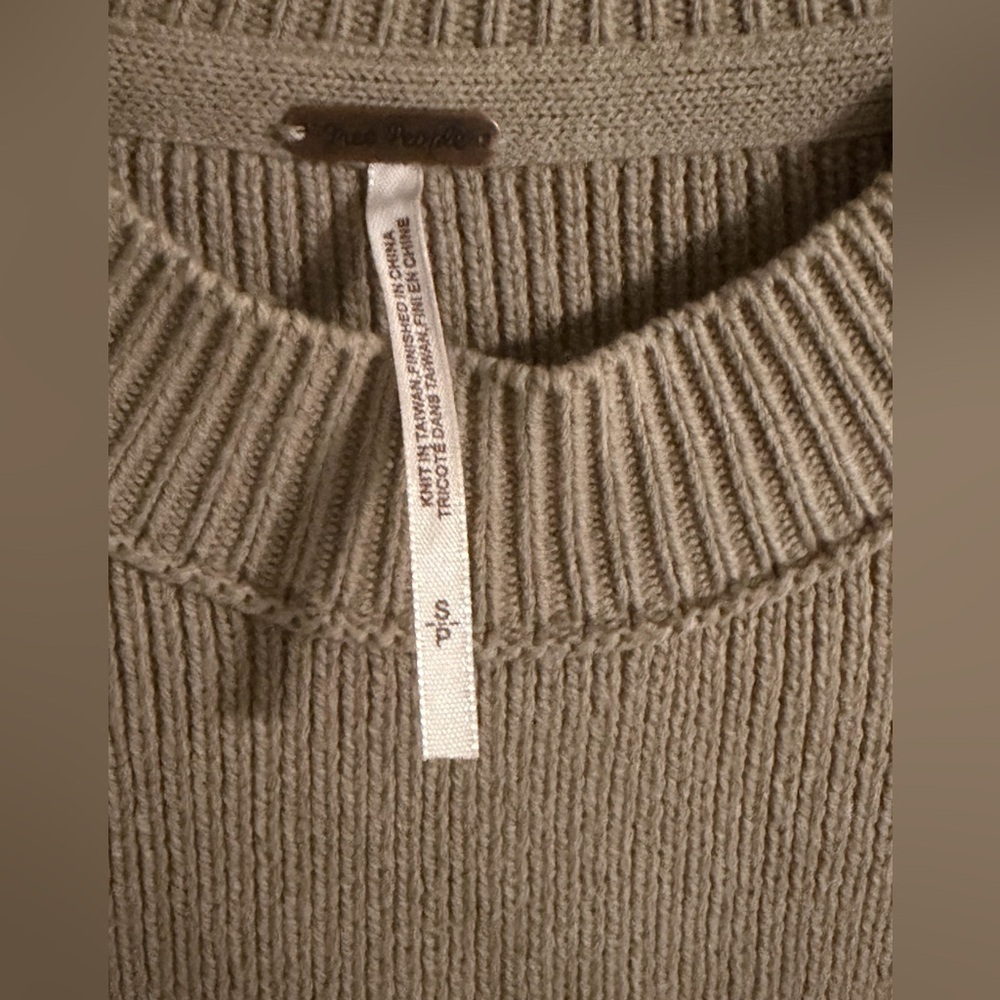 Free People Off-the-Shoulder Sweater in Tan, Yellow, and Cream - Picture 4 of 7